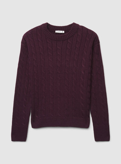 Maglia a trecce girocollo