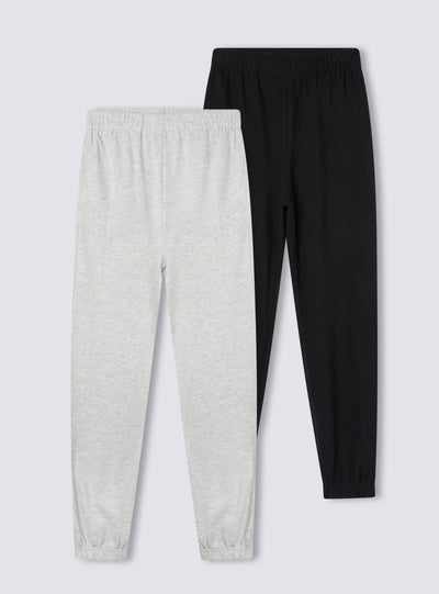 Pack 2 pantaloni tuta a vita alta con polsini