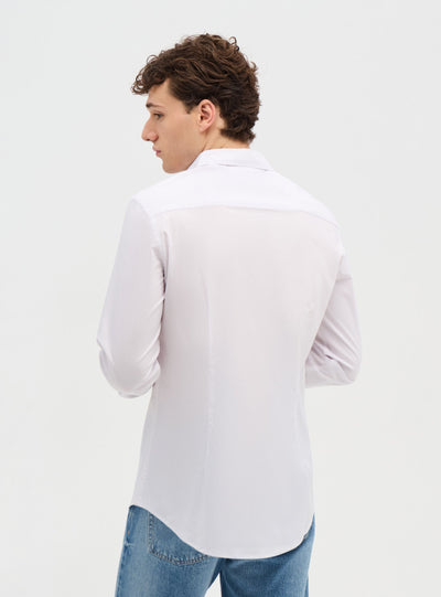 Camicia regular a maniche lunghe in popeline