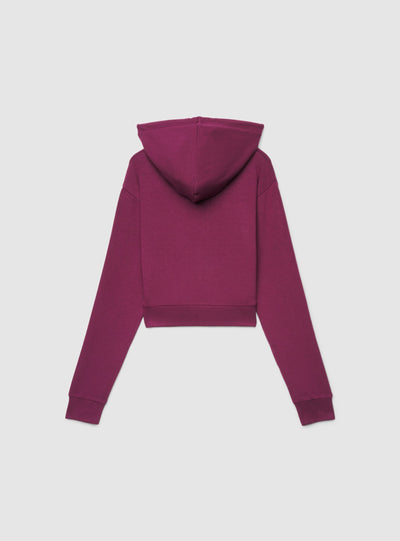 Felpa crop con cappuccio e zip