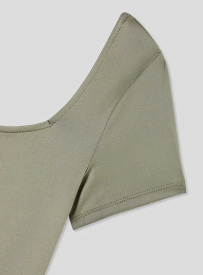 Body elasticizzato con scollo quadrato