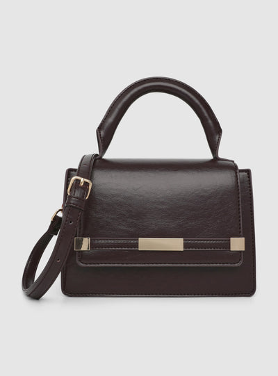 Borsa mini tinta unita con manico e tracolla regolabile