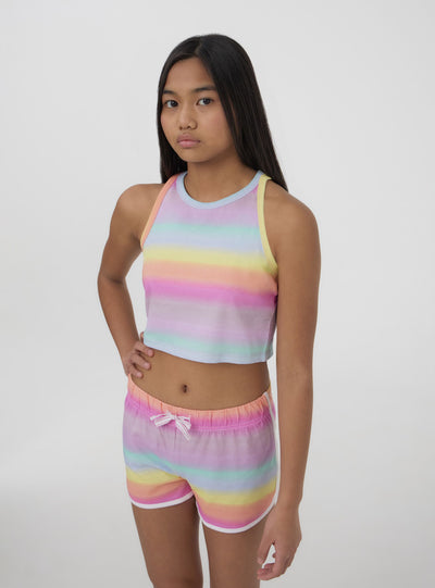 Top crop multicolor sfumato