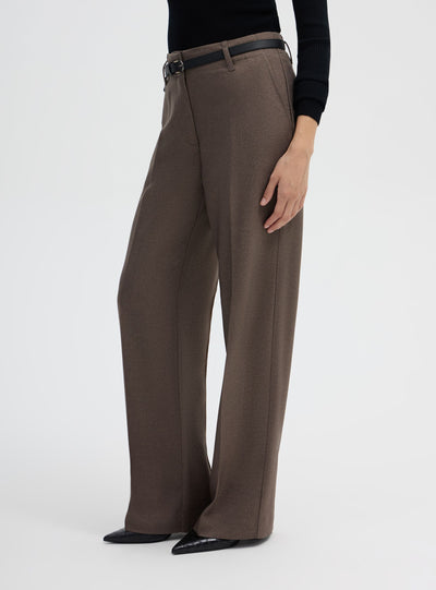 Pantaloni maxi wide leg a tinta unita