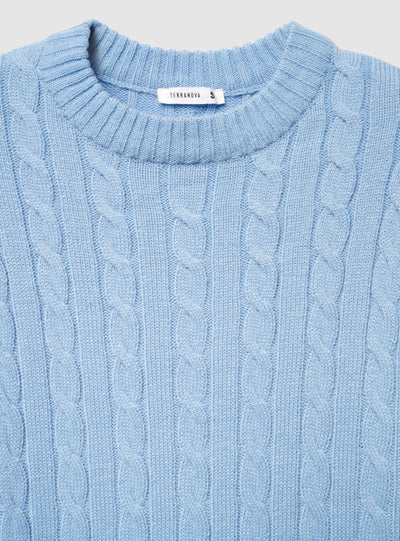 Maglia a trecce girocollo