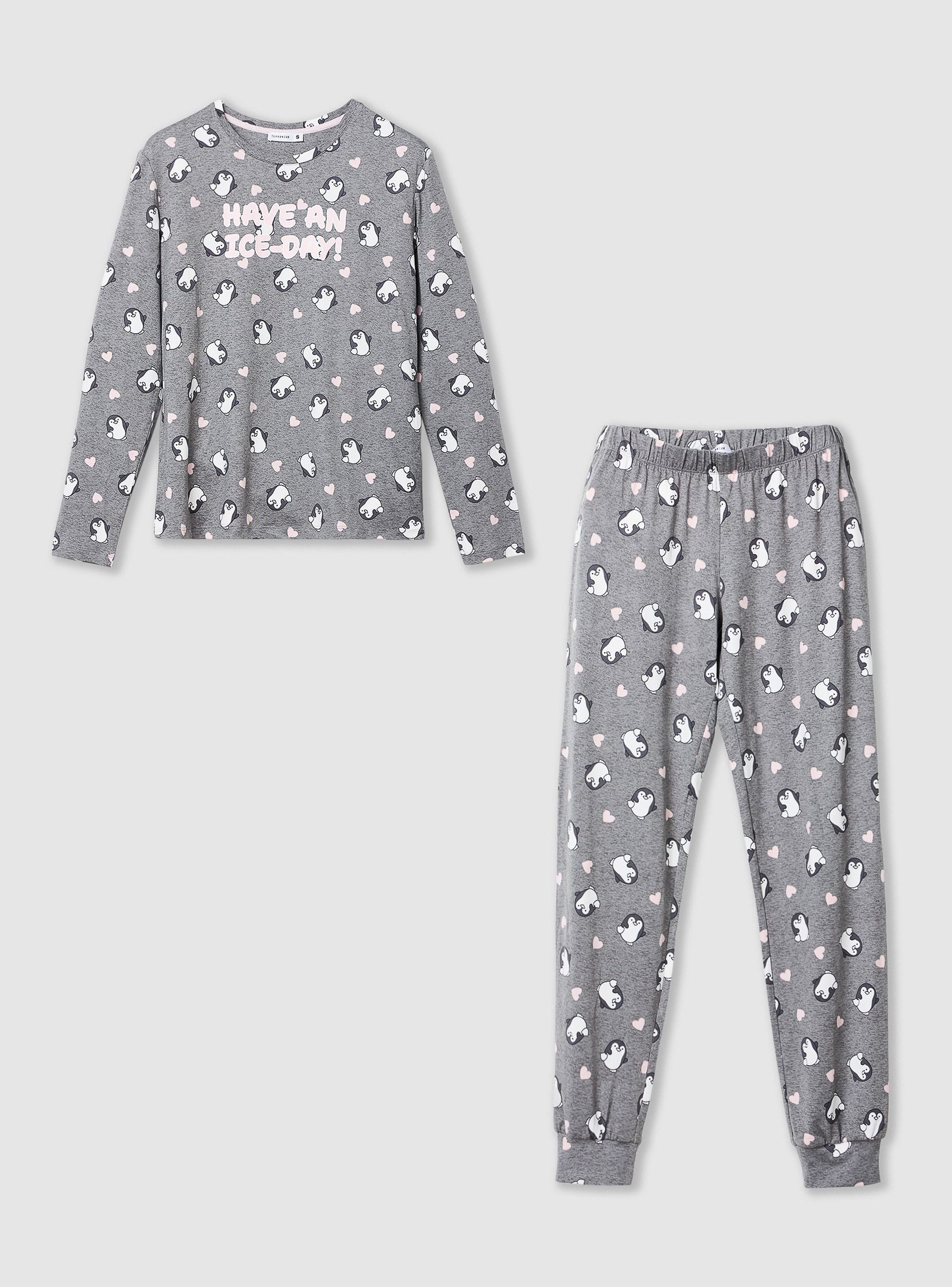 Pigiama Donna RELAX By Normann, Maniche Lunghe In Spugna, Motivo Cuori Pigiama Donna RELAX By Normann, Maniche Lunghe In Spugna, Motivo Cuori