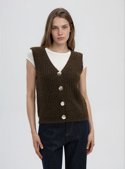 Gilet cardigan con bottoni