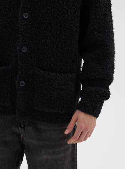 Cardigan maxi bouclé a tinta unita