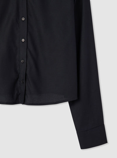 Camicia crop a tinta unita