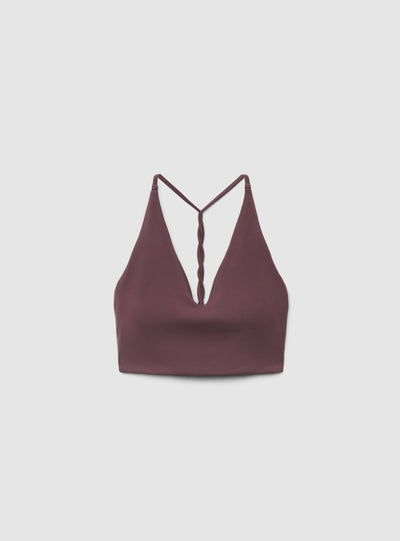 Bra top sportivo tinta unita con scollo a V