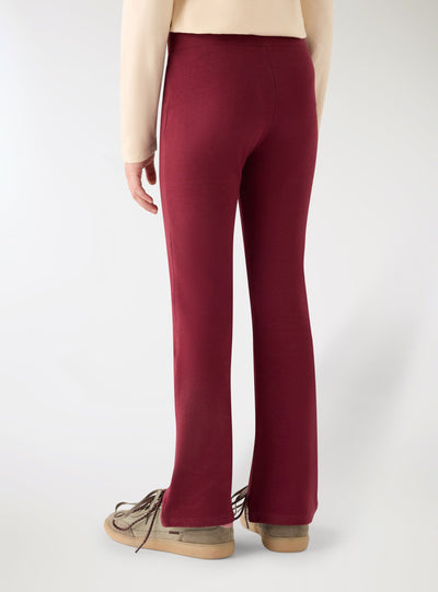 Leggings lunghi a zampa tinta unita