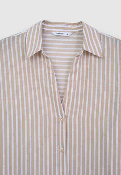 Camicia over a righe tessuto leggero