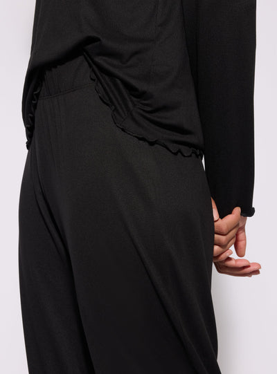 Unifarbene Wide-Leg-Pyjama-Hose