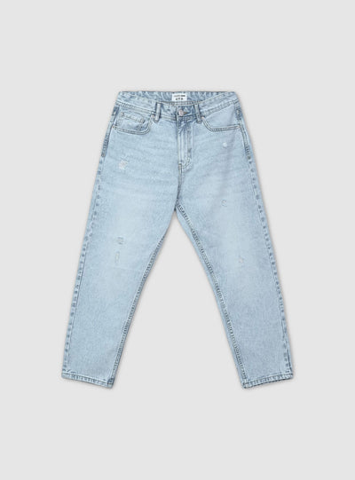 Loose fit jeans with small rips