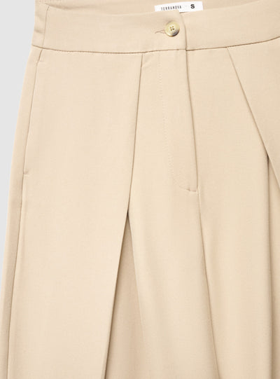 Pantaloni wide leg con doppia piega