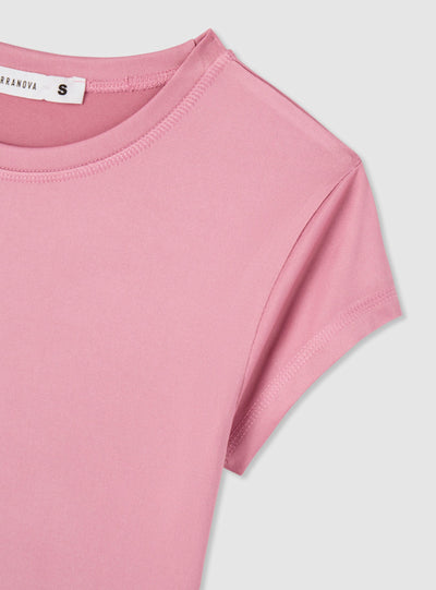 T-shirt a tinta unita a manica corta