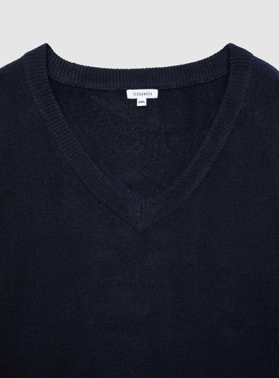 Maglia con scollo a V e bottoni laterali