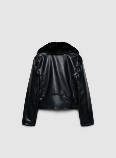 Giacca biker con collo morbido