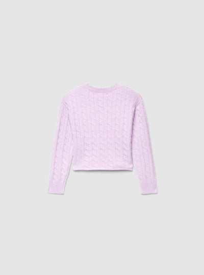 Maglia a trecce tinta unita
