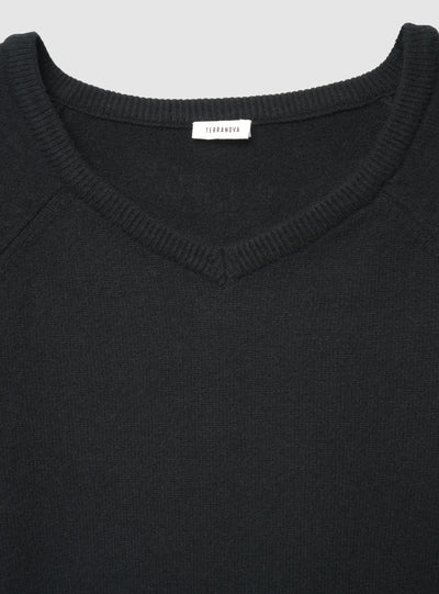 Maglia crop con scollo a V e spalle scoperte
