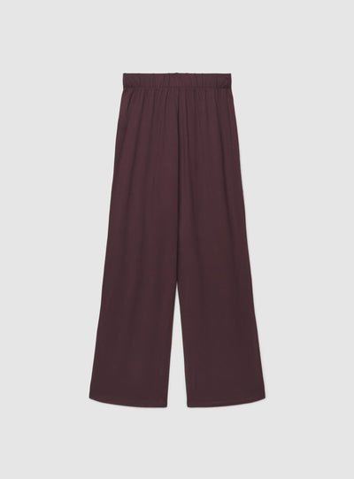 Pantaloni pigiama wide leg a tinta unita