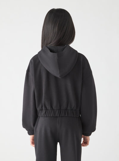 Felpa crop con cappuccio e zip