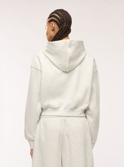 Felpa crop con cappuccio e zip