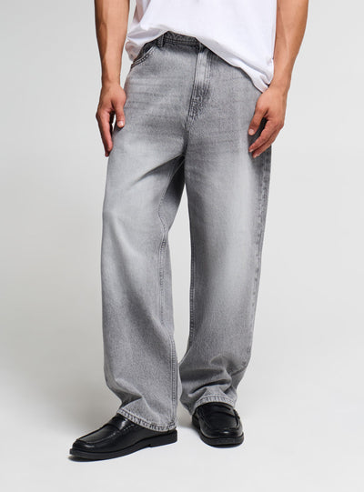 Jeans super baggy a tinta unita