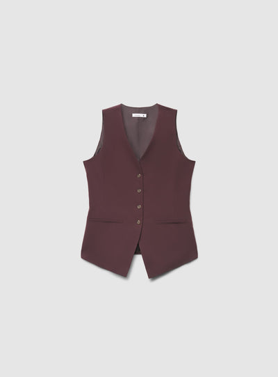 Gilet lungo a tinta unita