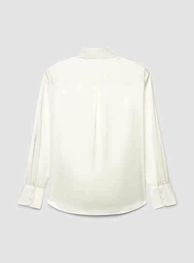 Camicia ampia in satin a tinta unita