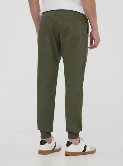 Jogger trousers with drawstring and cuffs