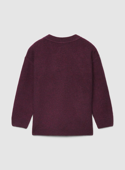Cardigan con scollo a V e tasche applicate
