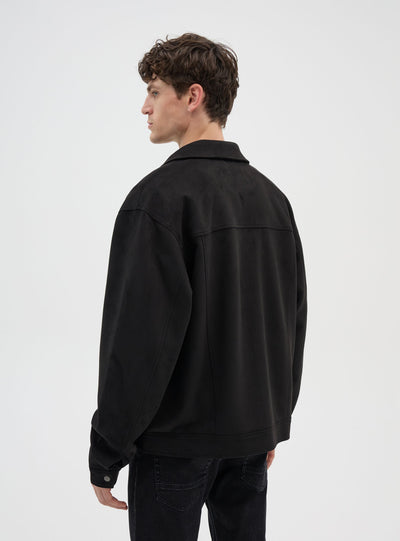 Jacket with shirt collar and zip fastening