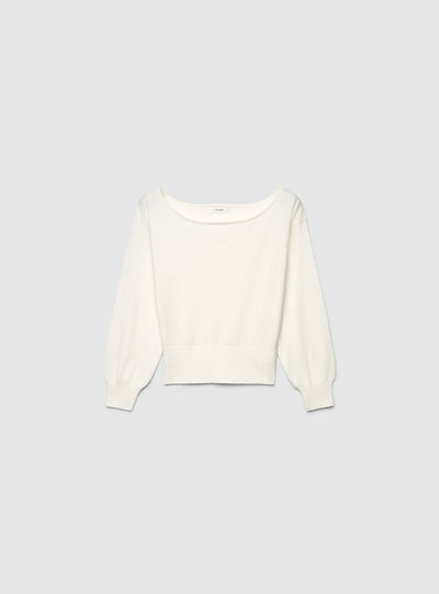 Maglia con spalle scoperte asimmetrica a tinta unita