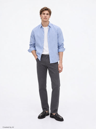 Pantaloni chino tinta unita regular