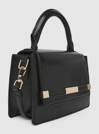 Borsa mini tinta unita con manico e tracolla regolabile
