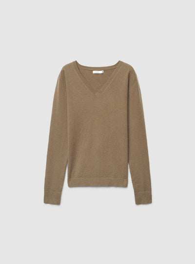 Maglia con scollo a V a tinta unita