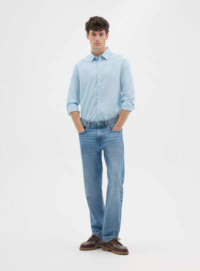 Camicia a tinta unita con collo classico