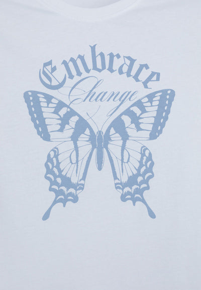 Camiseta slim fit con estampado de mariposa