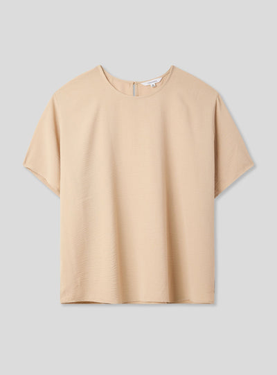 Plain short-sleeve blouse