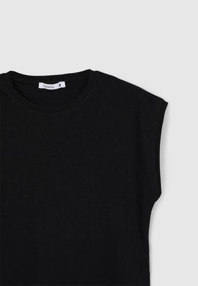 Crop T-shirt with cap sleeves