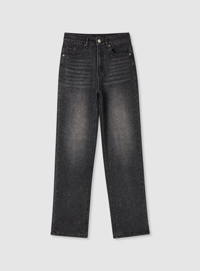 Jeans wide leg effetto luccicante