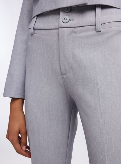 Pantaloni a zampa a vita alta mélange