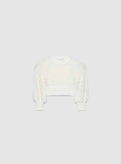 Maglia crop effetto pelo a tinta unita