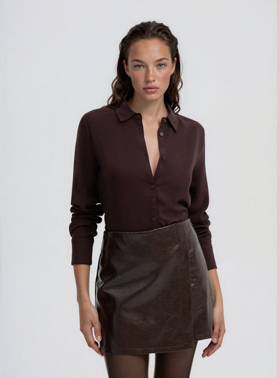 Camicia ampia a tinta unita