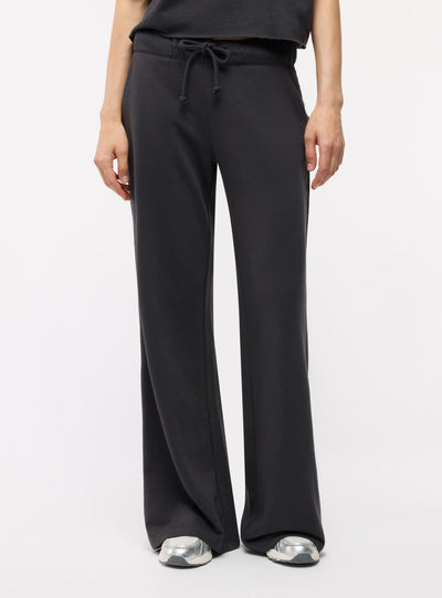 Pantaloni tuta ampi a zampa con coulisse