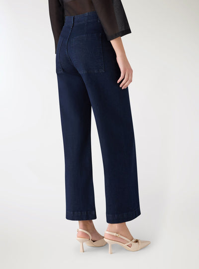 Solid colour wide-leg jeans