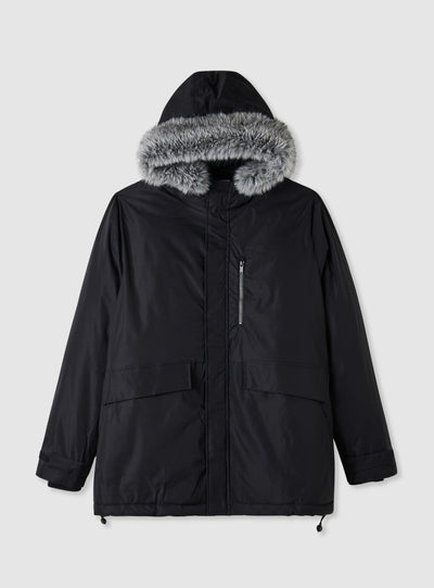 Parka imbottito con cappuccio e tasche