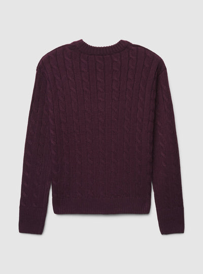 Maglia a trecce girocollo