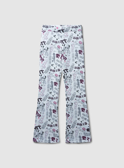 Leggings évasés à imprimé manga